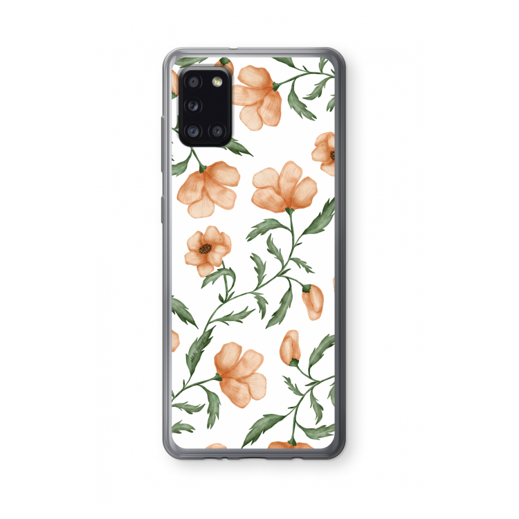 Peachy flowers: Samsung Galaxy A31 Transparant Hoesje