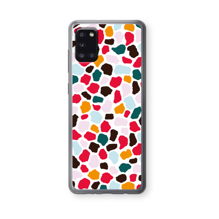 Colored Giraffe: Samsung Galaxy A31 Transparant Hoesje