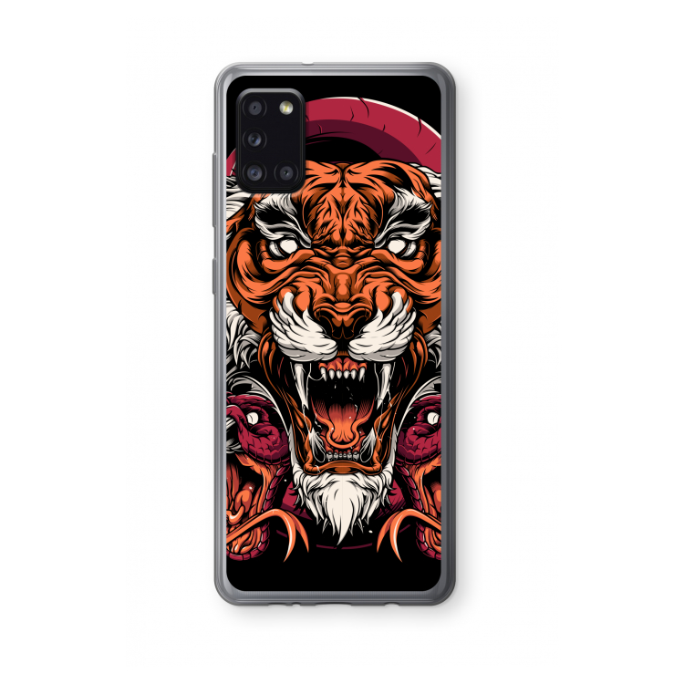 Tiger and Rattlesnakes: Samsung Galaxy A31 Transparant Hoesje