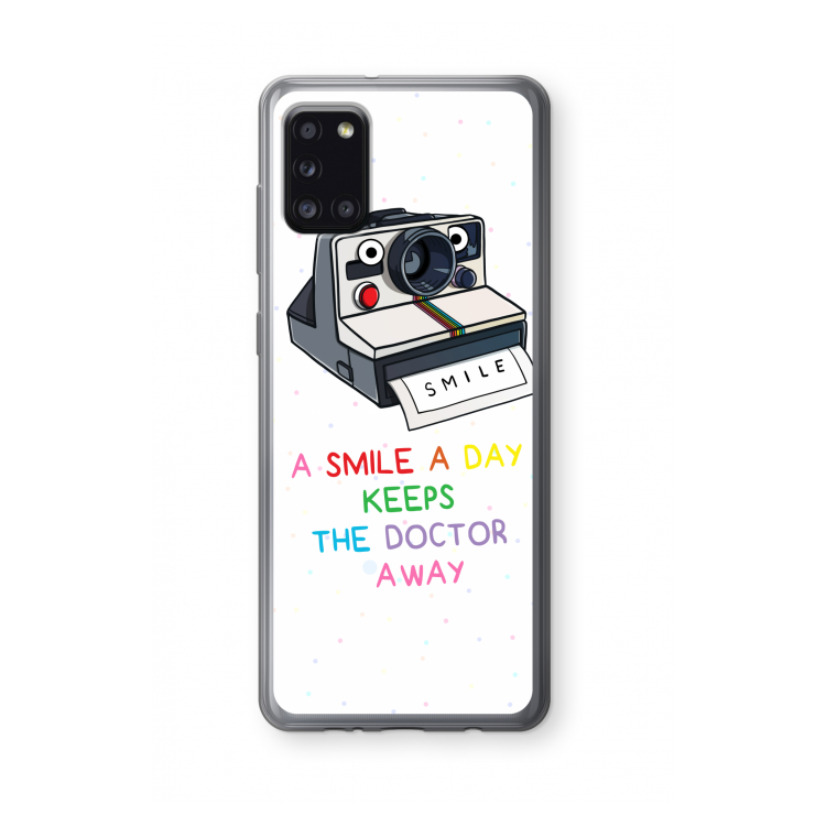 Smile: Samsung Galaxy A31 Transparant Hoesje