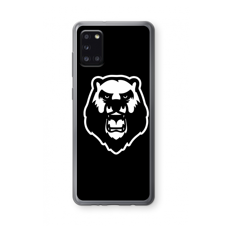 Angry Bear (black): Samsung Galaxy A31 Transparant Hoesje