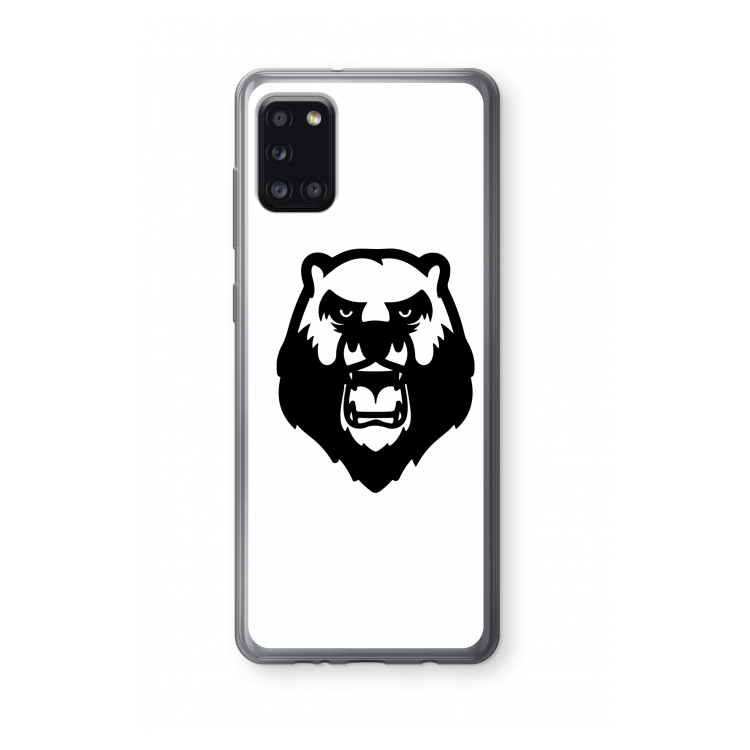 Angry Bear (white): Samsung Galaxy A31 Transparant Hoesje