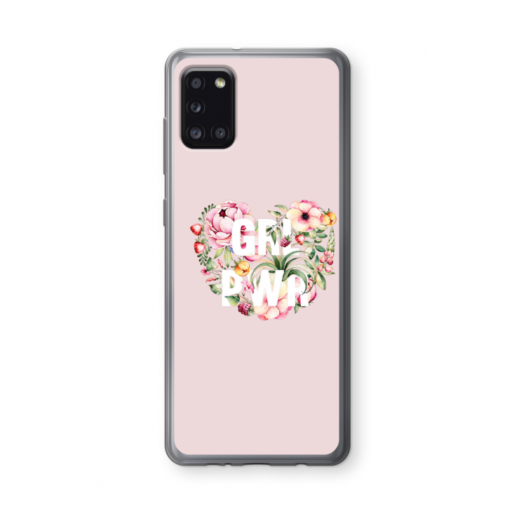 GRL PWR Flower: Samsung Galaxy A31 Transparant Hoesje