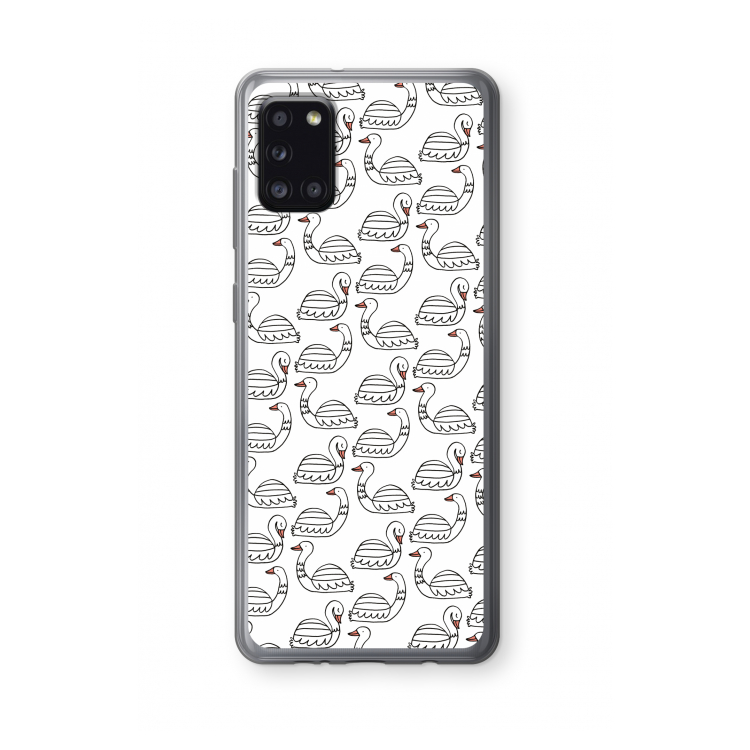 Zwanen: Samsung Galaxy A31 Transparant Hoesje