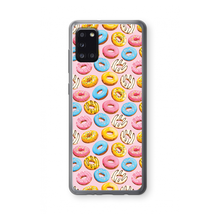 Pink donuts: Samsung Galaxy A31 Transparant Hoesje