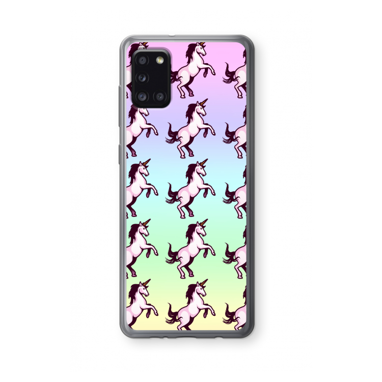 Musketon Unicorn: Samsung Galaxy A31 Transparant Hoesje