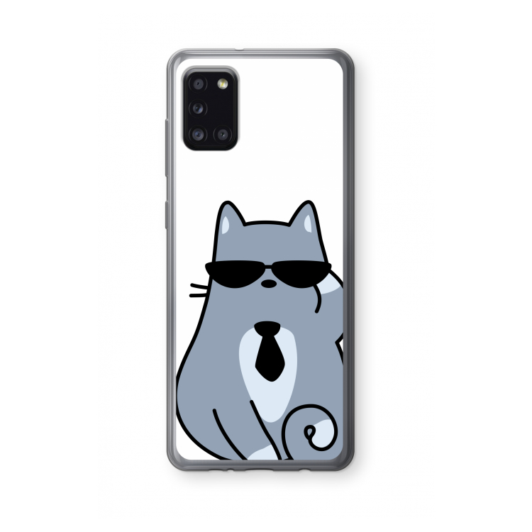Cool cat: Samsung Galaxy A31 Transparant Hoesje