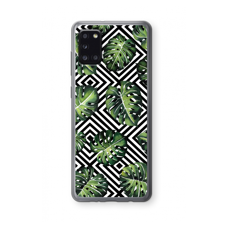 Geometrische jungle: Samsung Galaxy A31 Transparant Hoesje