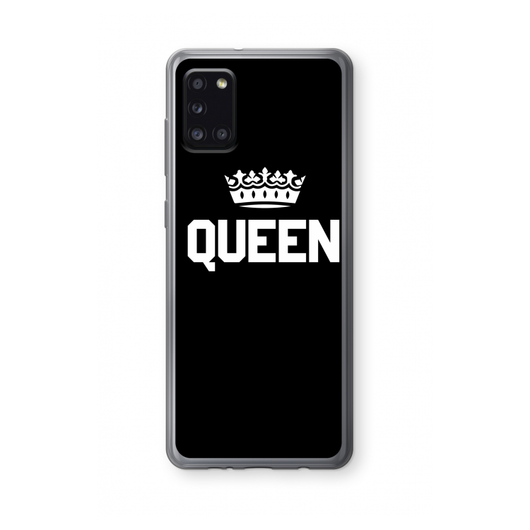 Queen zwart: Samsung Galaxy A31 Transparant Hoesje