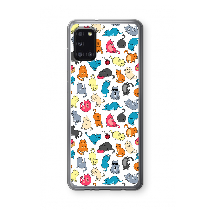 Kleurrijke katten: Samsung Galaxy A31 Transparant Hoesje