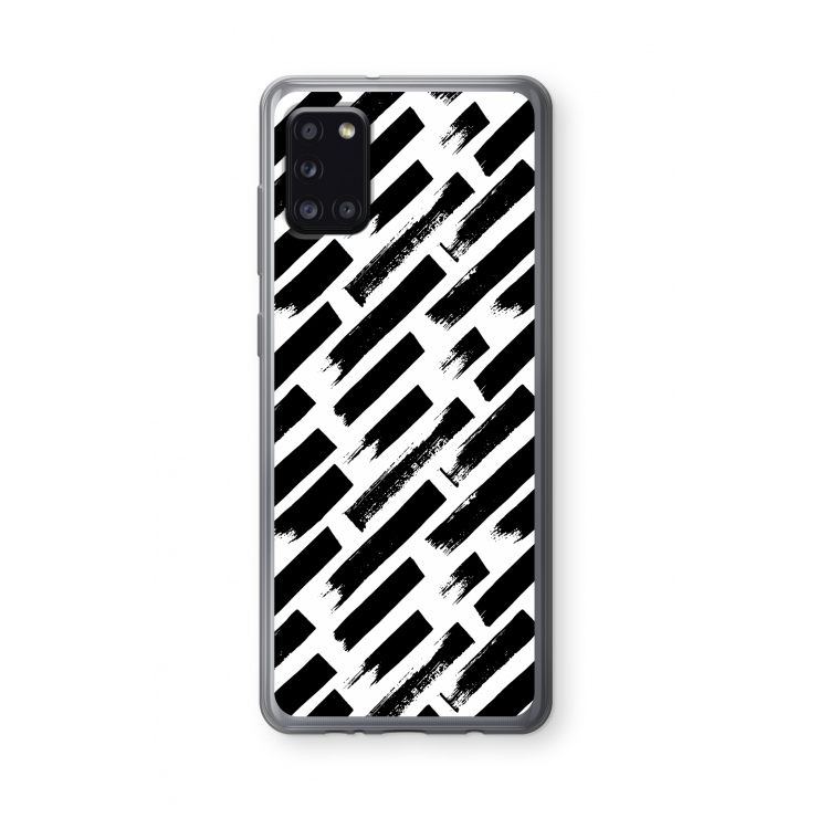 Zwarte vegen: Samsung Galaxy A31 Transparant Hoesje