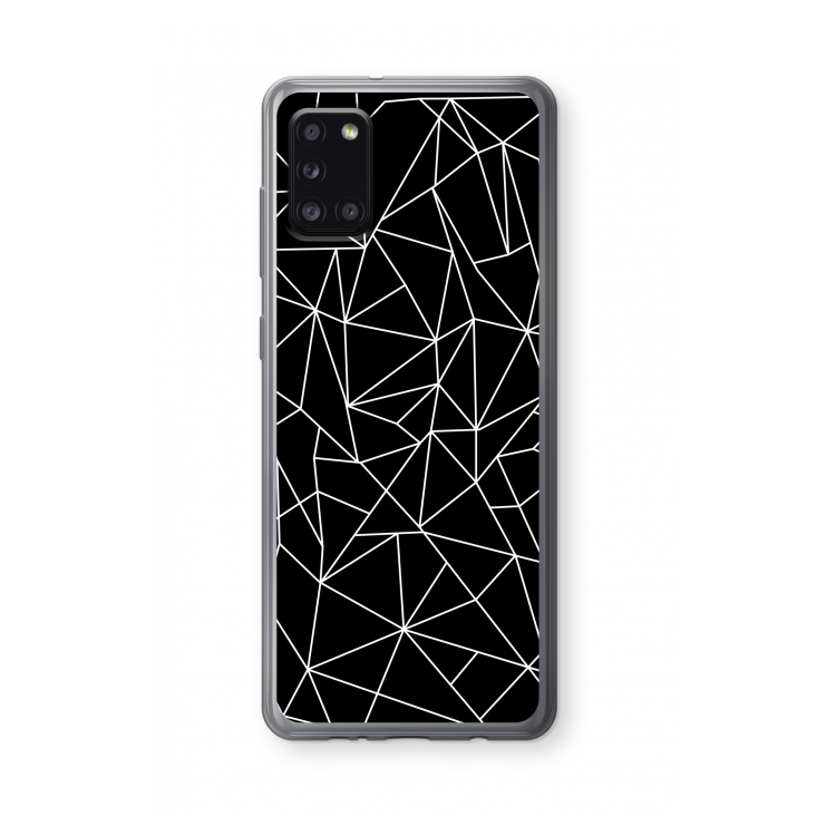 Geometrische lijnen wit: Samsung Galaxy A31 Transparant Hoesje
