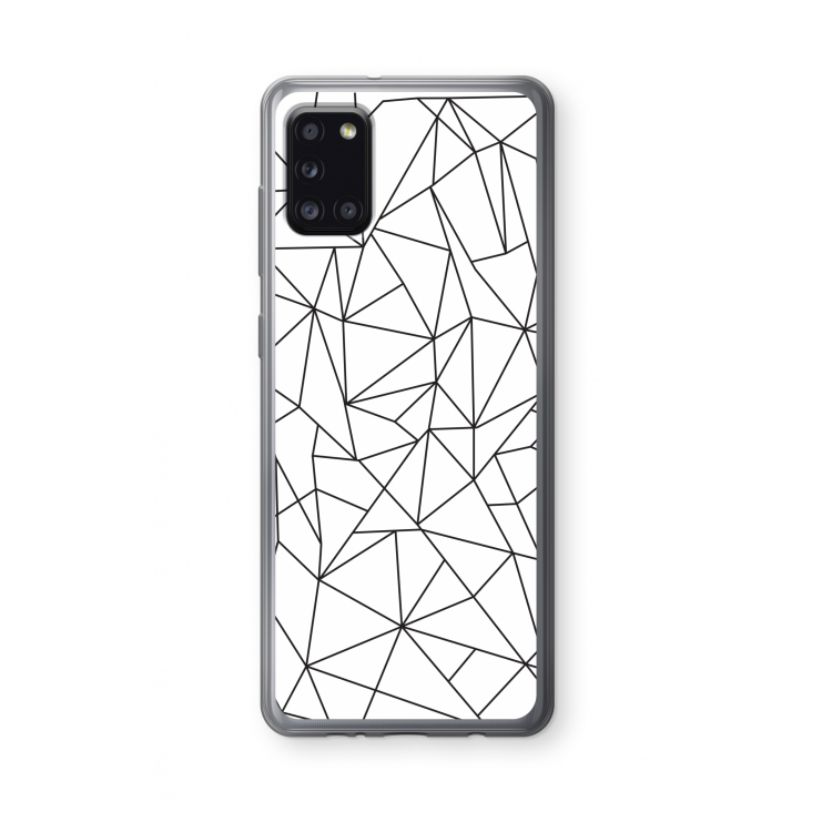 Geometrische lijnen zwart: Samsung Galaxy A31 Transparant Hoesje