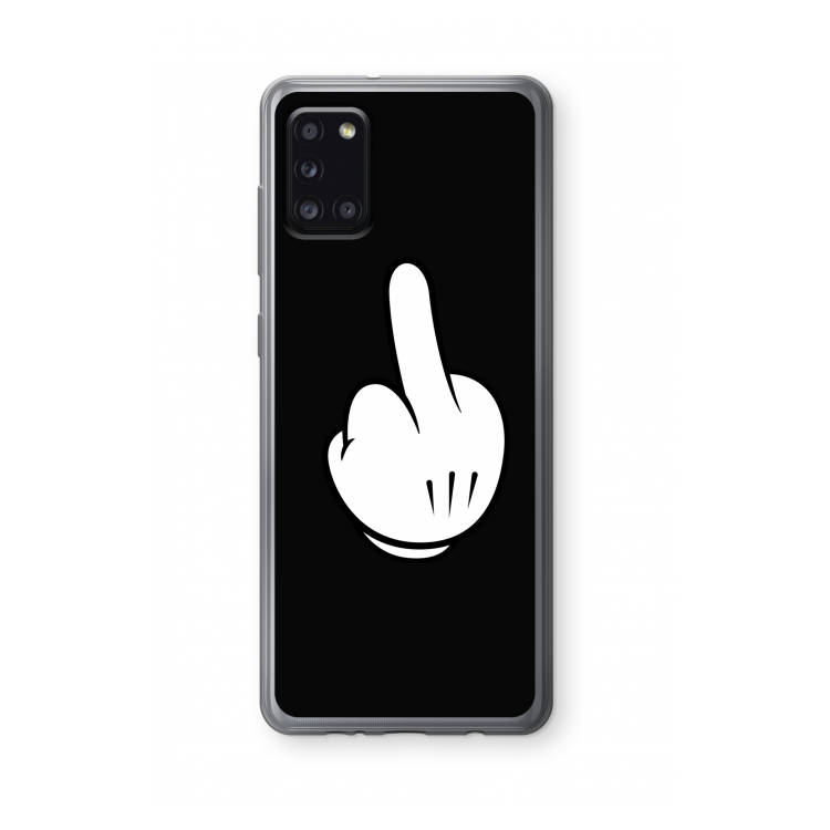 Middle finger black: Samsung Galaxy A31 Transparant Hoesje