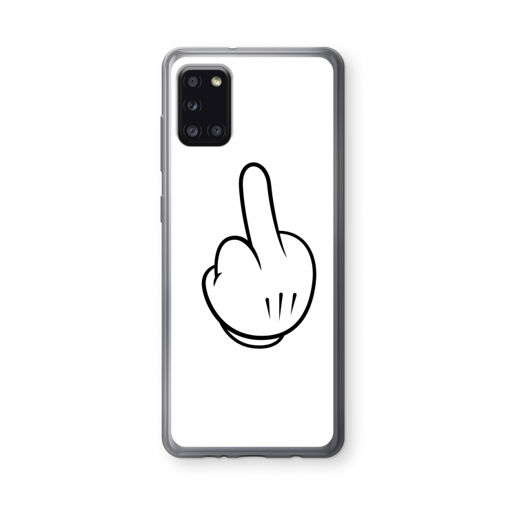 Middle finger white: Samsung Galaxy A31 Transparant Hoesje