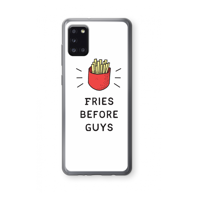 Fries before guys: Samsung Galaxy A31 Transparant Hoesje