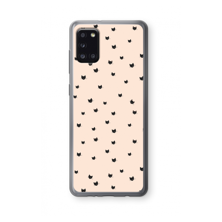 Kleine kattenkopjes: Samsung Galaxy A31 Transparant Hoesje
