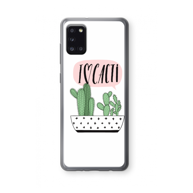 I love cacti: Samsung Galaxy A31 Transparant Hoesje