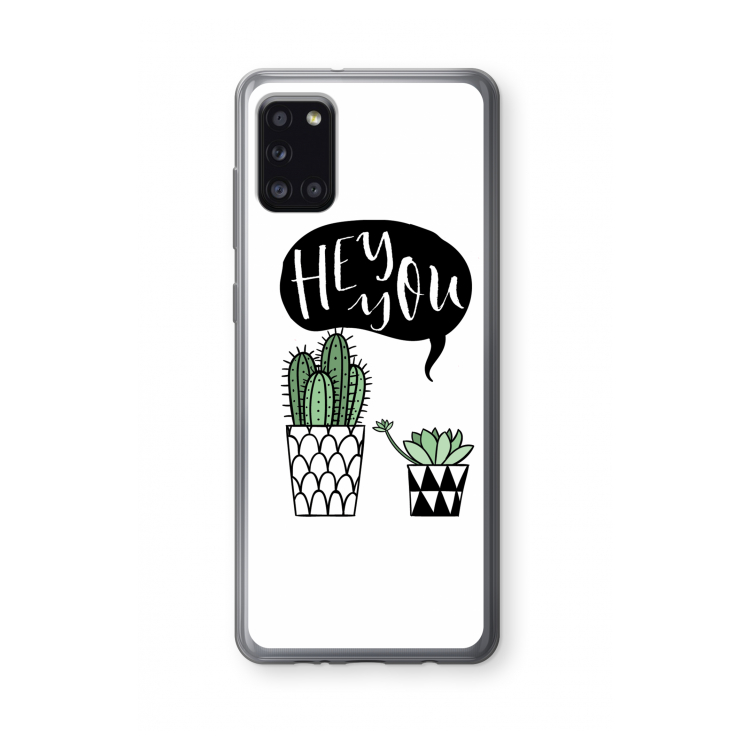 Hey you cactus: Samsung Galaxy A31 Transparant Hoesje
