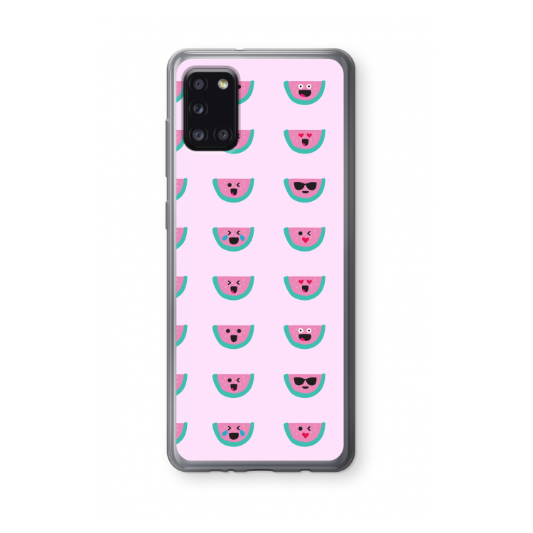 Smiley watermeloenprint: Samsung Galaxy A31 Transparant Hoesje