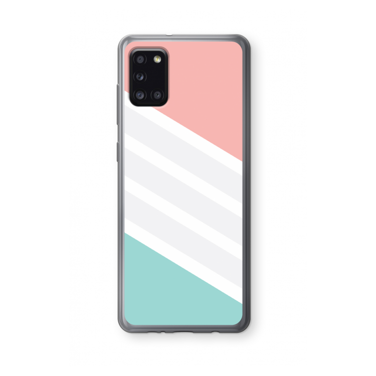 Strepen pastel: Samsung Galaxy A31 Transparant Hoesje