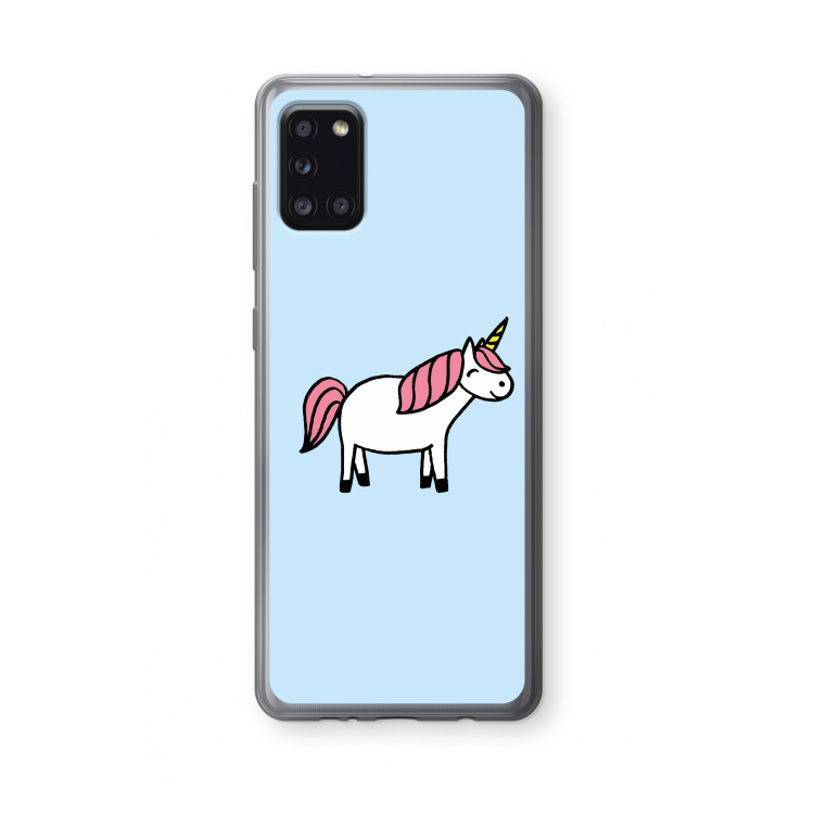 Eenhoorn: Samsung Galaxy A31 Transparant Hoesje