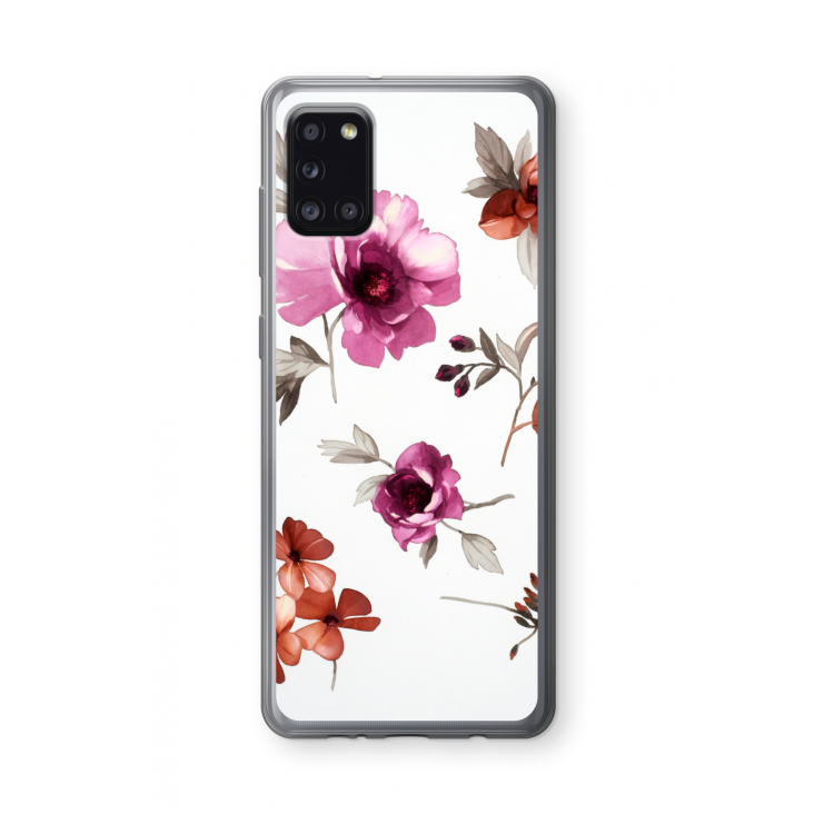 Geschilderde bloemen: Samsung Galaxy A31 Transparant Hoesje