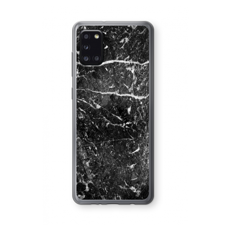 Zwart marmer: Samsung Galaxy A31 Transparant Hoesje