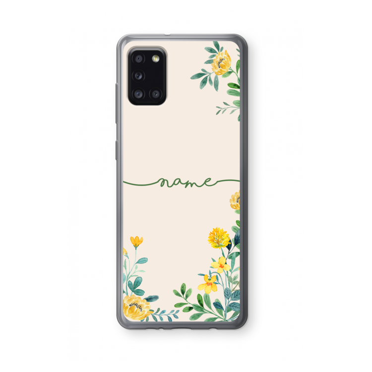 Gele bloemen: Samsung Galaxy A31 Transparant Hoesje