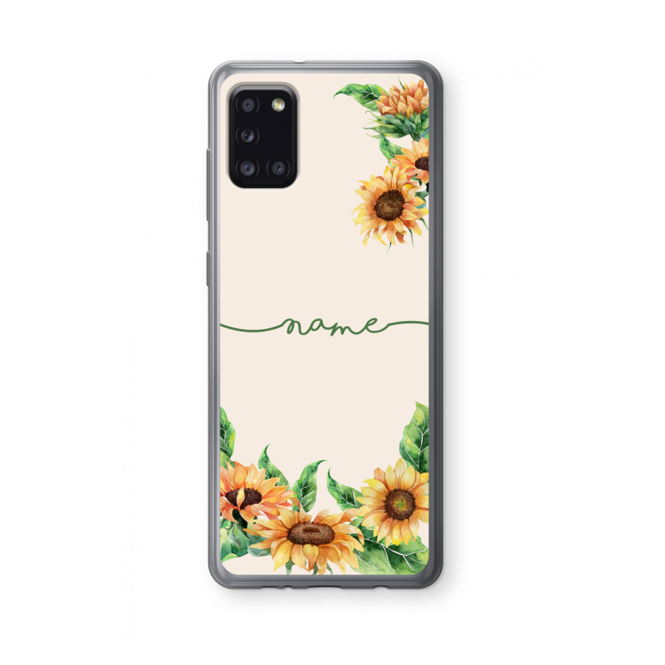 Zonnebloemen: Samsung Galaxy A31 Transparant Hoesje