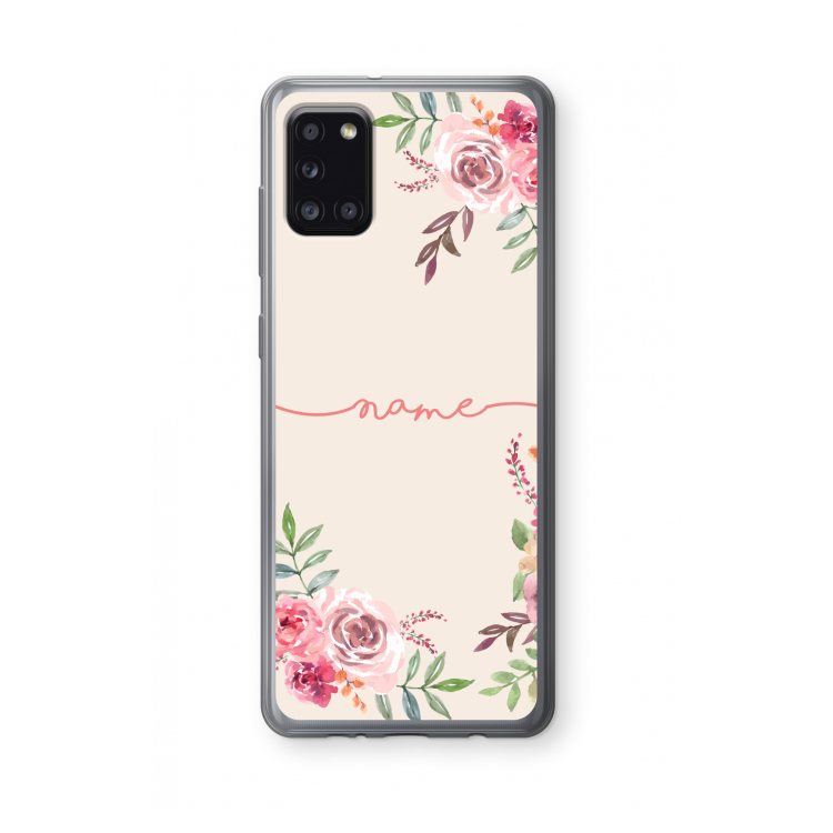 Rozen: Samsung Galaxy A31 Transparant Hoesje