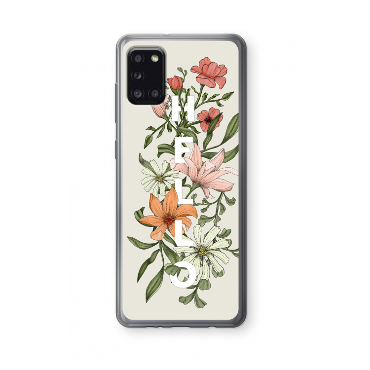 Hello bloemen: Samsung Galaxy A31 Transparant Hoesje