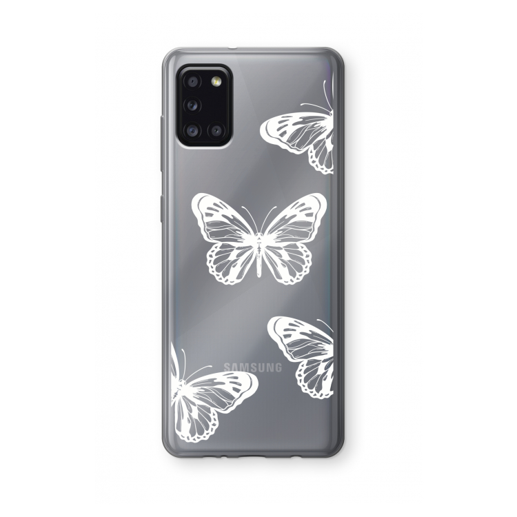 White butterfly: Samsung Galaxy A31 Transparant Hoesje