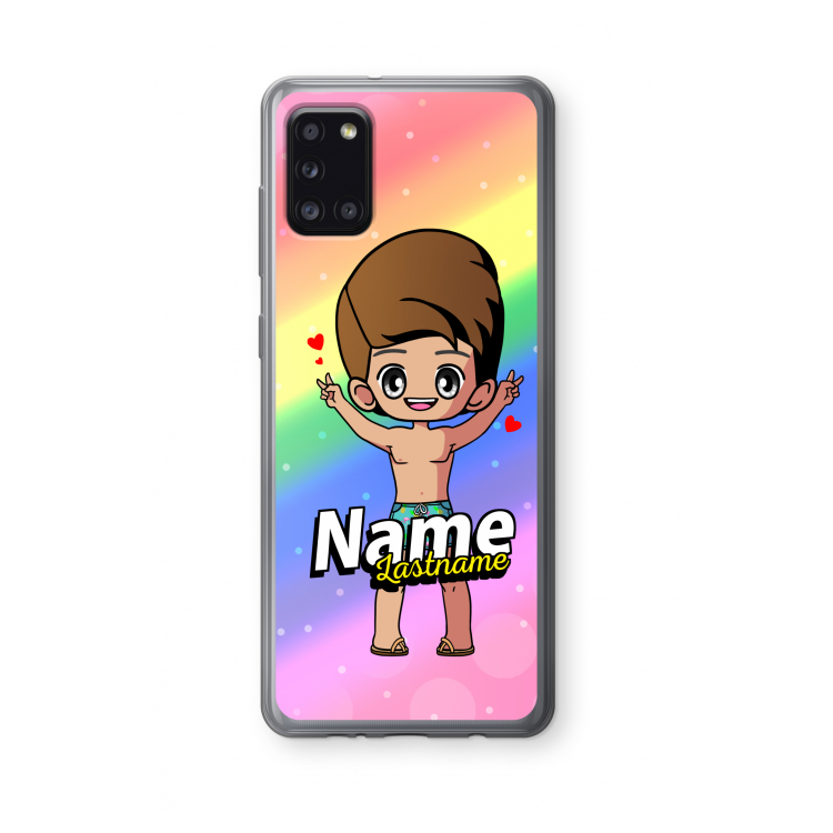 Chibi Maker man: Samsung Galaxy A31 Transparant Hoesje