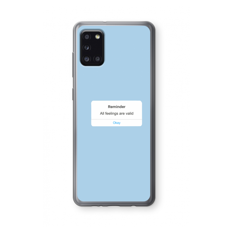 Reminder: Samsung Galaxy A31 Transparant Hoesje