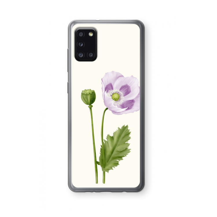 Purple poppy: Samsung Galaxy A31 Transparant Hoesje
