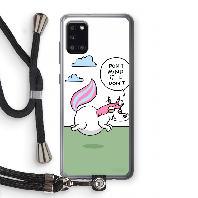 Unicorn: Samsung Galaxy A31 Transparant Hoesje met koord