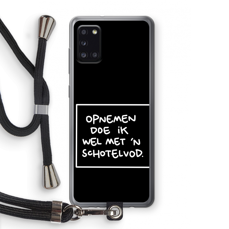 Schotelvod: Samsung Galaxy A31 Transparant Hoesje met koord