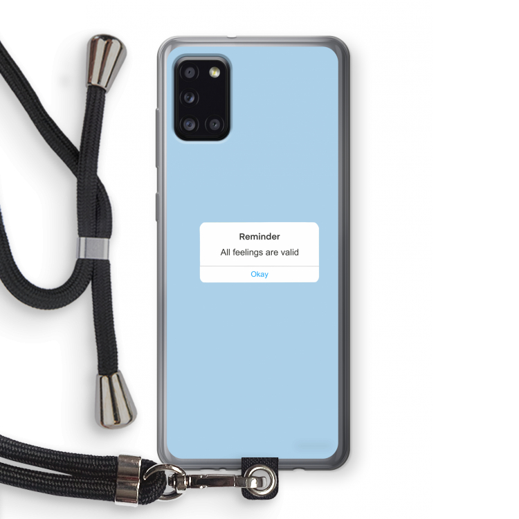 Reminder: Samsung Galaxy A31 Transparant Hoesje met koord