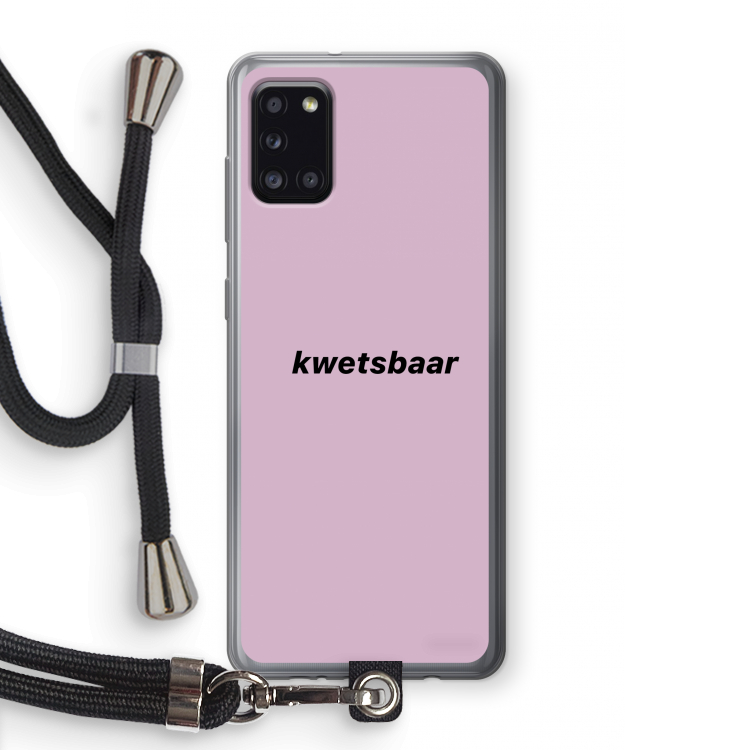 kwetsbaar: Samsung Galaxy A31 Transparant Hoesje met koord