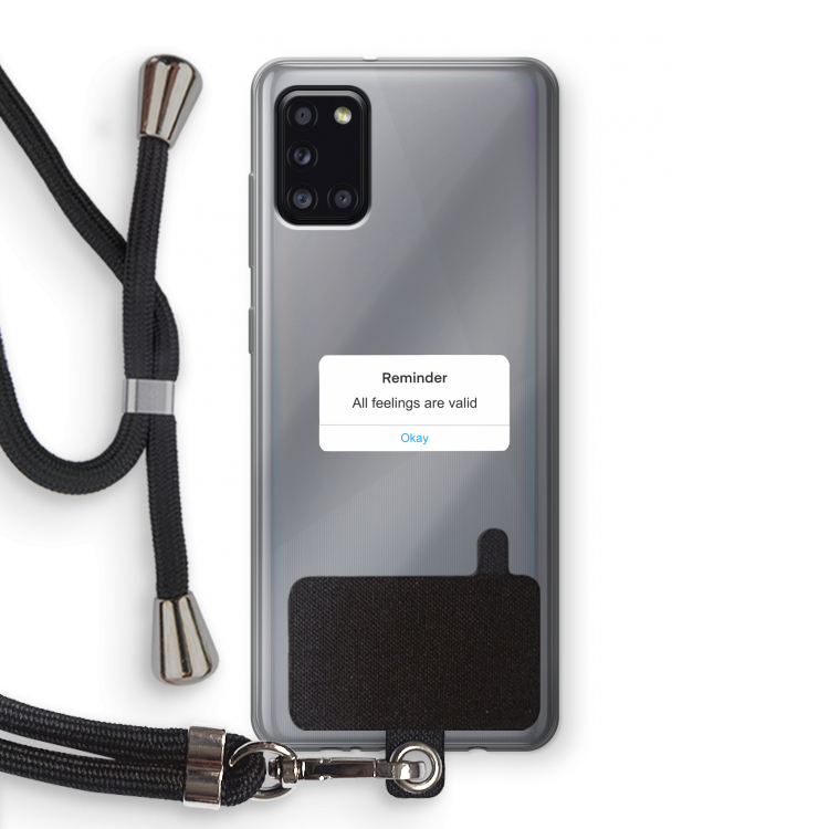 Reminder: Samsung Galaxy A31 Transparant Hoesje met koord