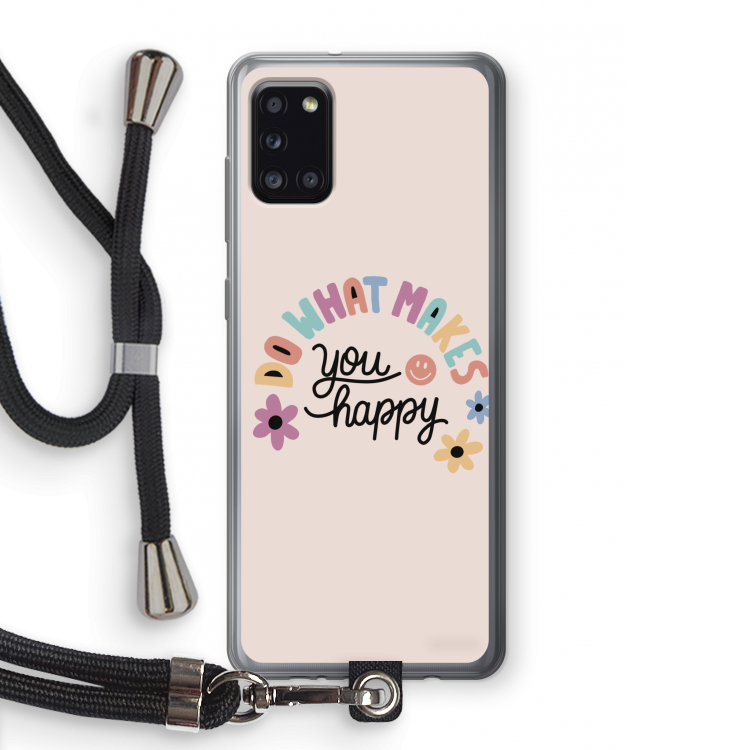 Happy days: Samsung Galaxy A31 Transparant Hoesje met koord