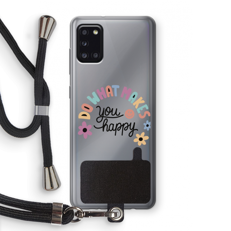 Happy days: Samsung Galaxy A31 Transparant Hoesje met koord