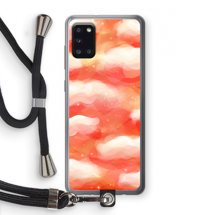 Lichte Wolken: Samsung Galaxy A31 Transparant Hoesje met koord