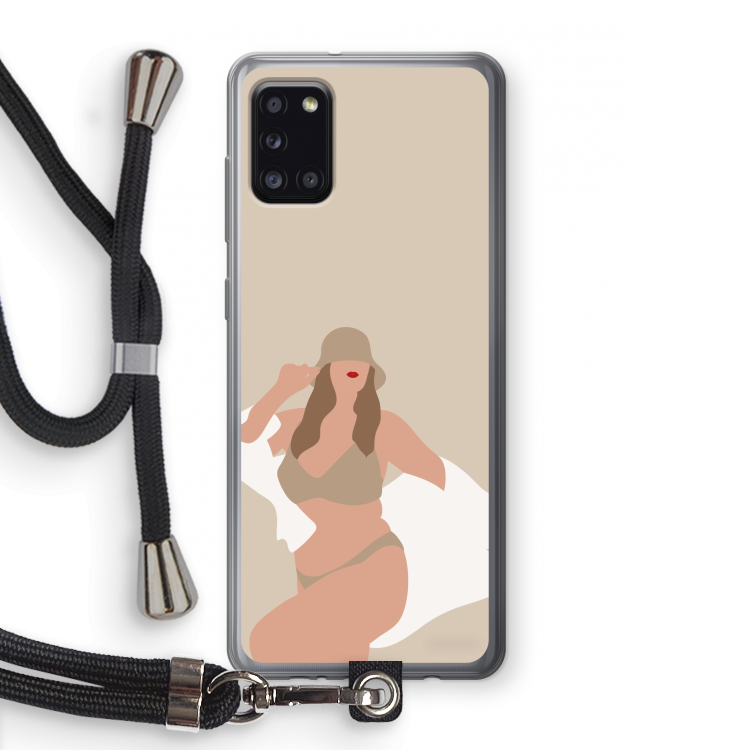 One of a kind: Samsung Galaxy A31 Transparant Hoesje met koord