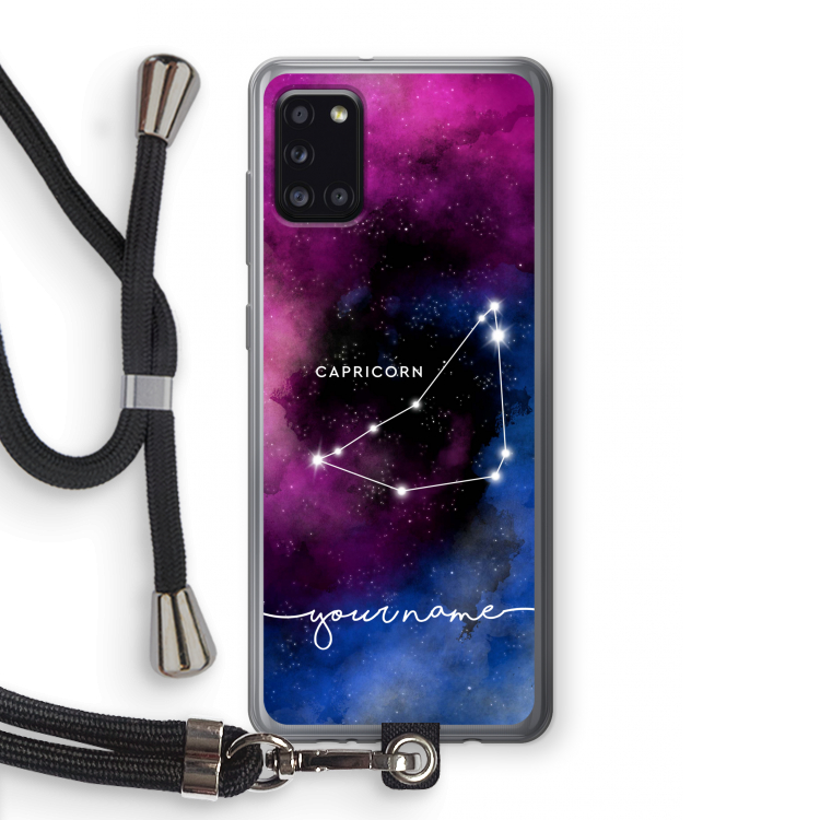 Sterrenbeeld - Donker: Samsung Galaxy A31 Transparant Hoesje met koord