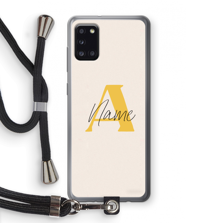 Amber Script: Samsung Galaxy A31 Transparant Hoesje met koord