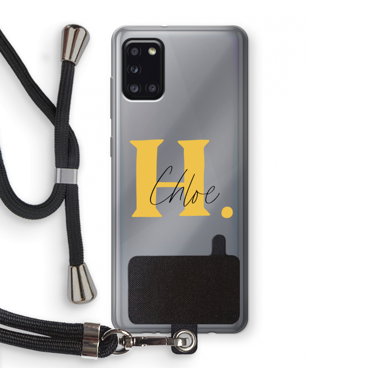 Amber Script: Samsung Galaxy A31 Transparant Hoesje met koord