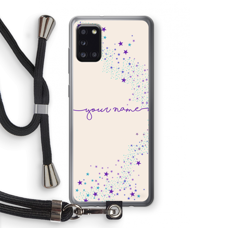 Sterren: Samsung Galaxy A31 Transparant Hoesje met koord