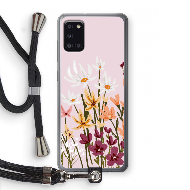 Painted wildflowers: Samsung Galaxy A31 Transparant Hoesje met koord